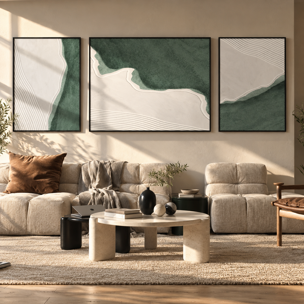 Terracotta Elegance Abstract Art – Set of 3