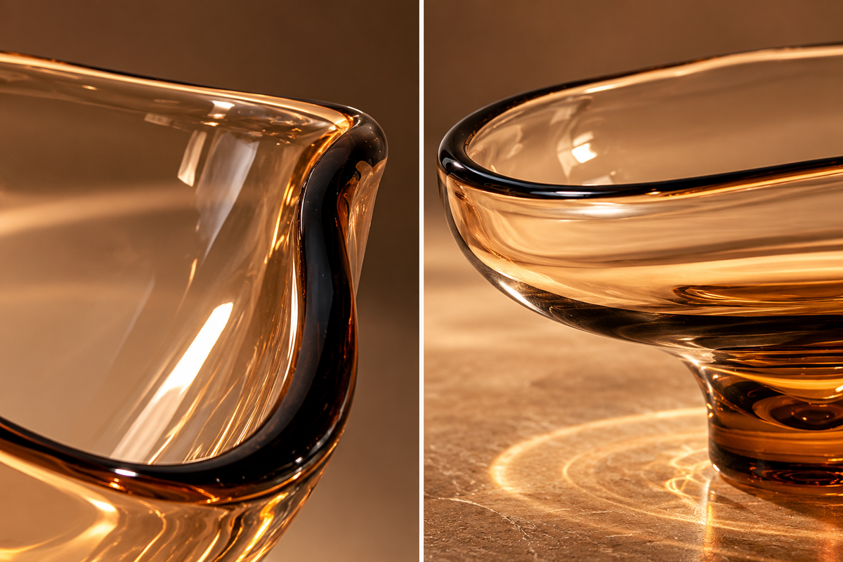 Amber Sculptural Glass Vase