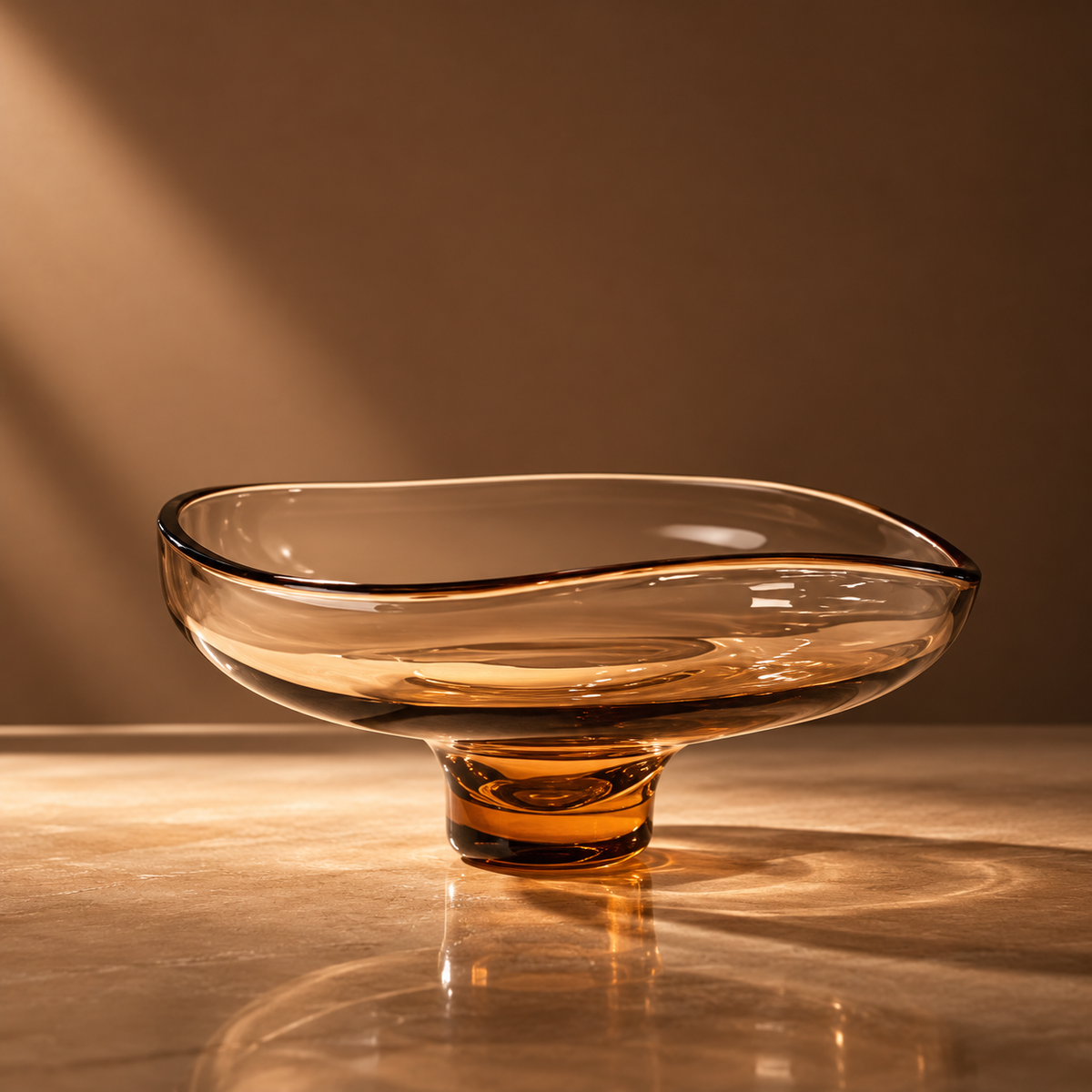 Amber Sculptural Glass Vase