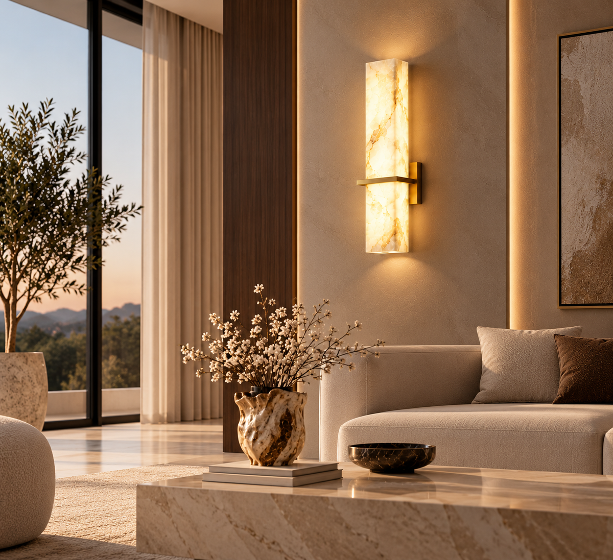 Alba Alabaster Wall Sconce