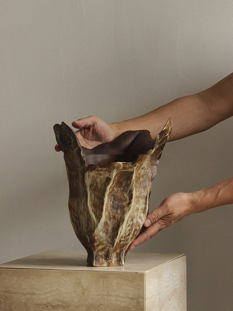 Earthform sculptural ceramic vase – view 2