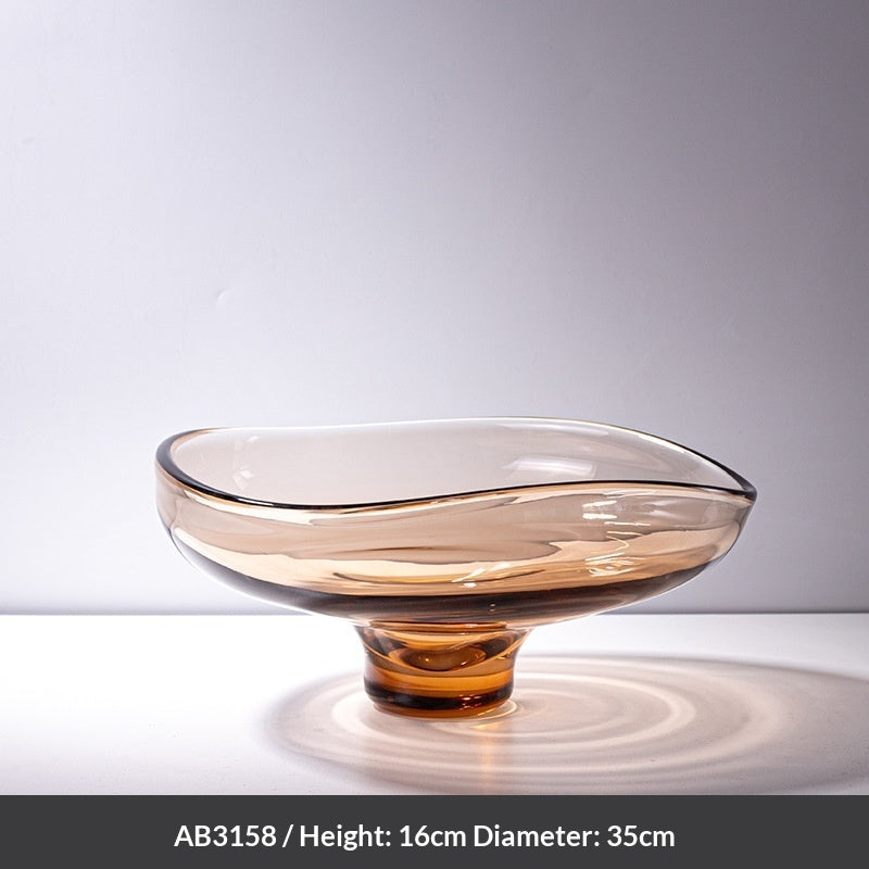Amber art glass vase – view 2