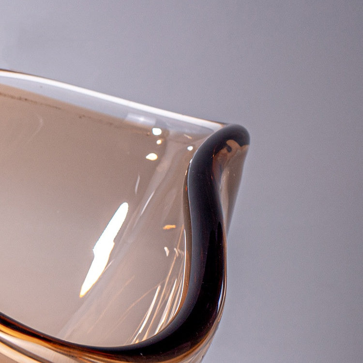 Amber art glass vase – view 4