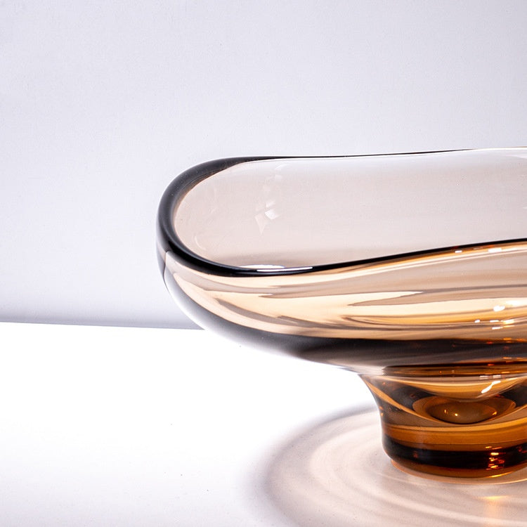 Amber art glass vase – view 6